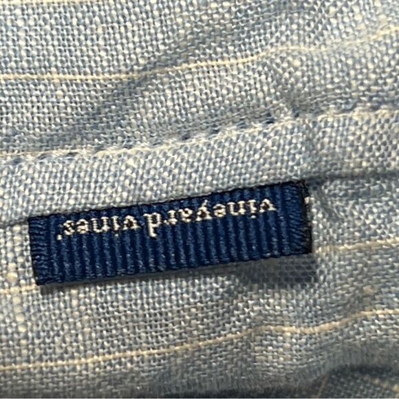 New Vineyard Vines Spread Collar Striped Linen Shirt Mens XS - Picture 5 of 5